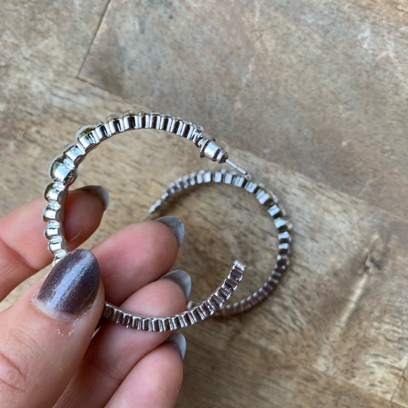 🖤SALE🖤 Zara Silver hoop with rhinestones - Picture 4 of 5
